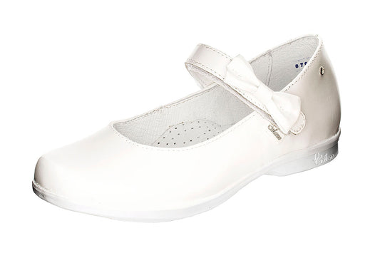 ZAPATO NIÑA 1324411 PIEL BLANCA NACARADA