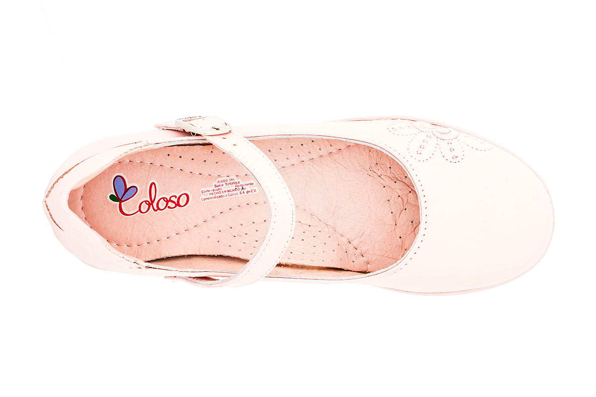 ZAPATO NIÑA 1324708 PIEL ROSA NACARADA