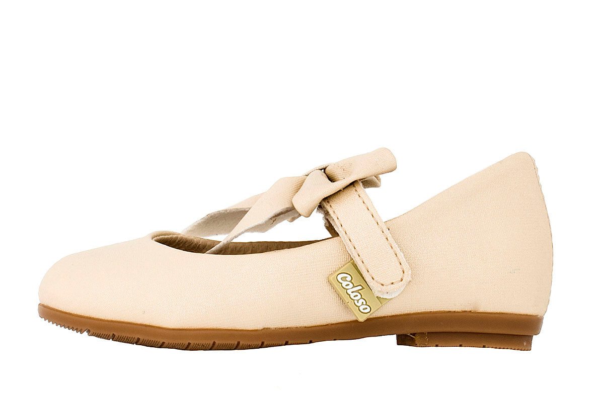 BALERINA PARA NIÑA 230201 TEXTIL BEIGE NACARADO