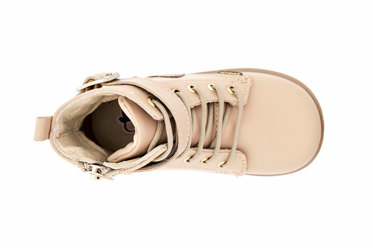 BOTA NIÑA 401604 PIEL BEIGE TUBO BAJO