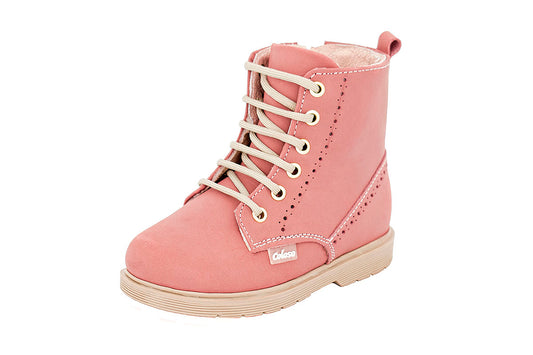 BOTA NIÑA 401704 PIEL ROSA TUBO BAJO