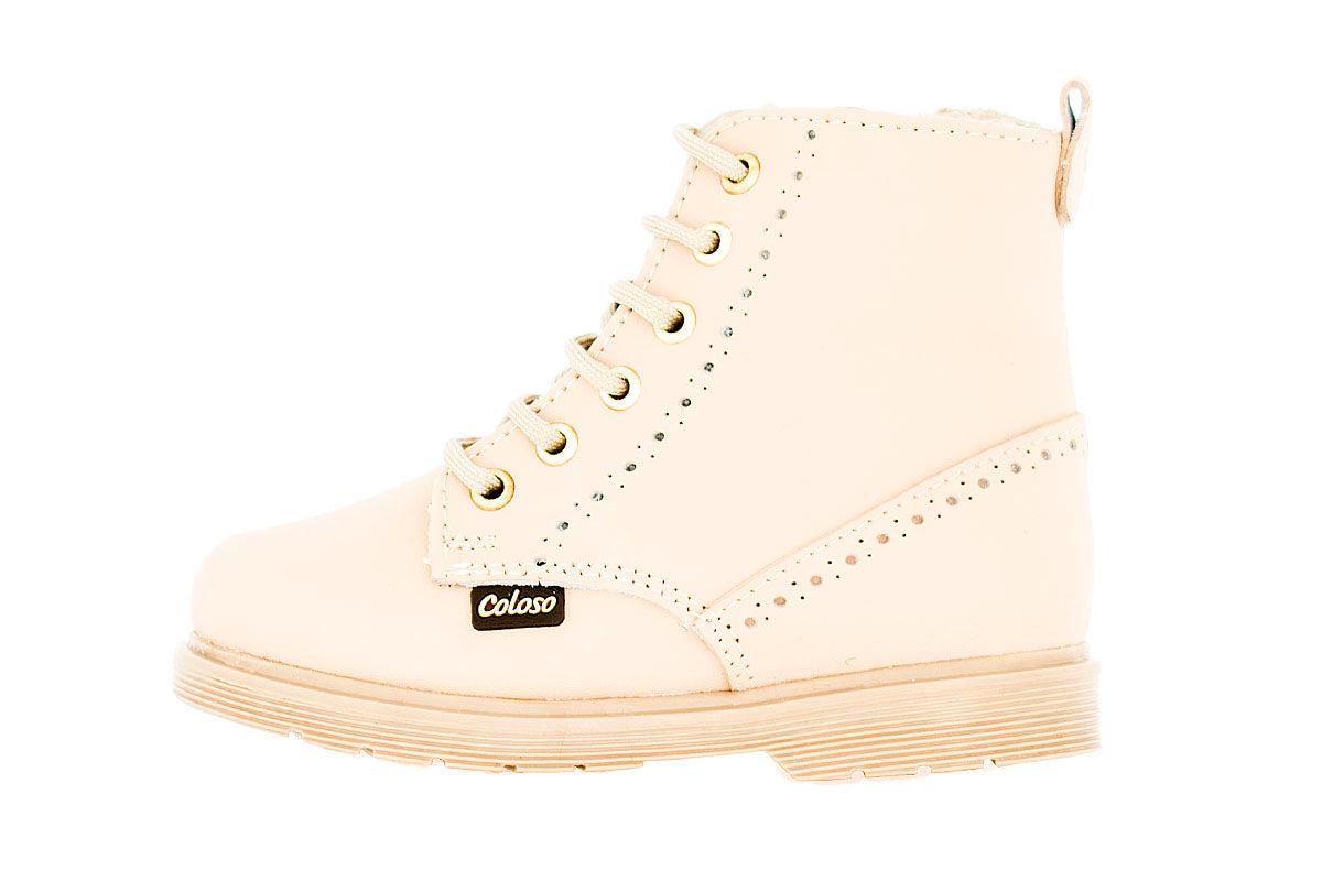 BOTA NIÑA 401705 PIEL BEIGE TUBO BAJO