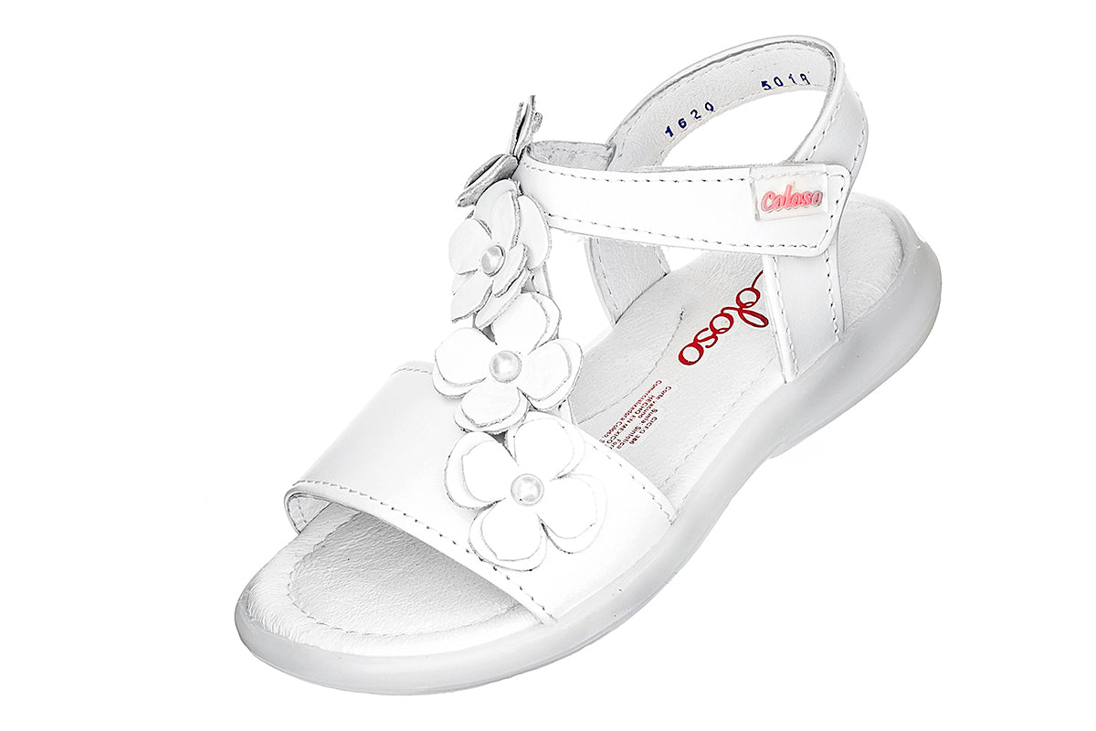 SANDALIA NIÑA 501805 PIEL BLANCA