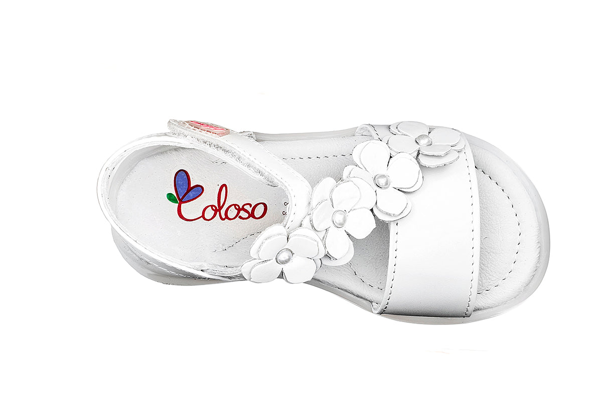 SANDALIA NIÑA 501805 PIEL BLANCA