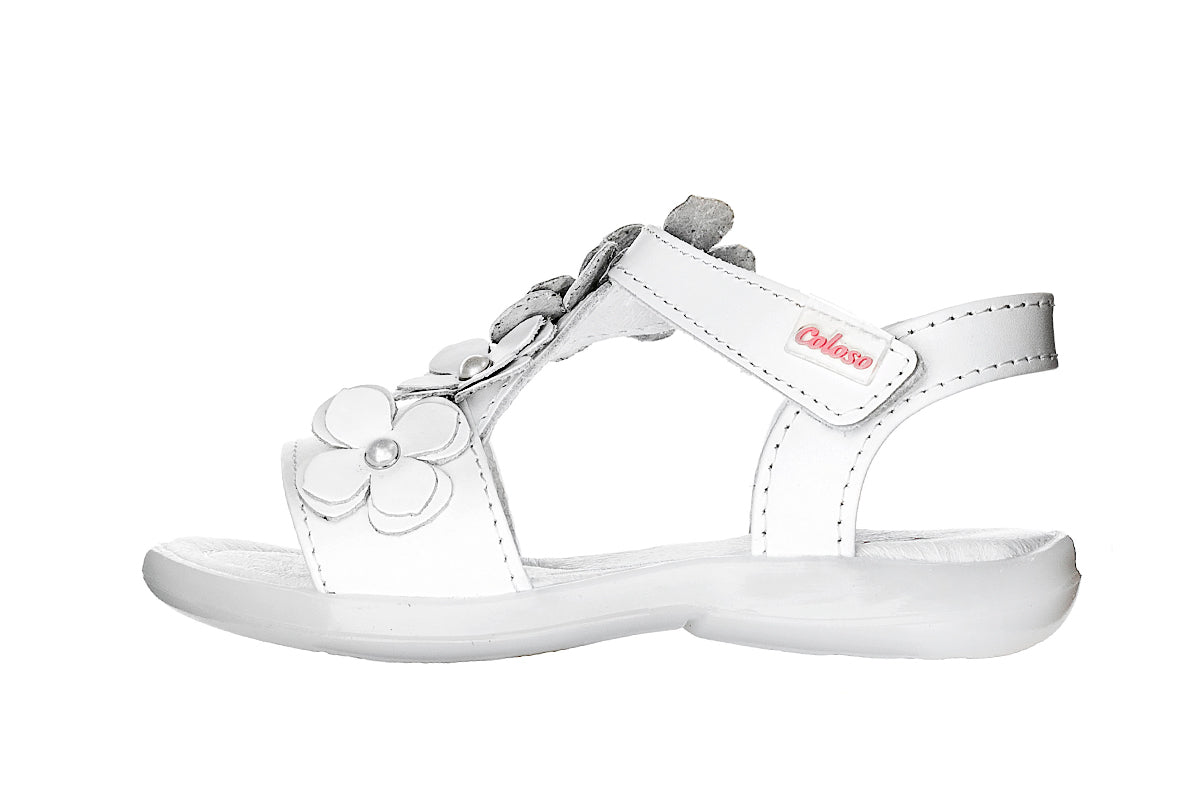 SANDALIA NIÑA 501805 PIEL BLANCA