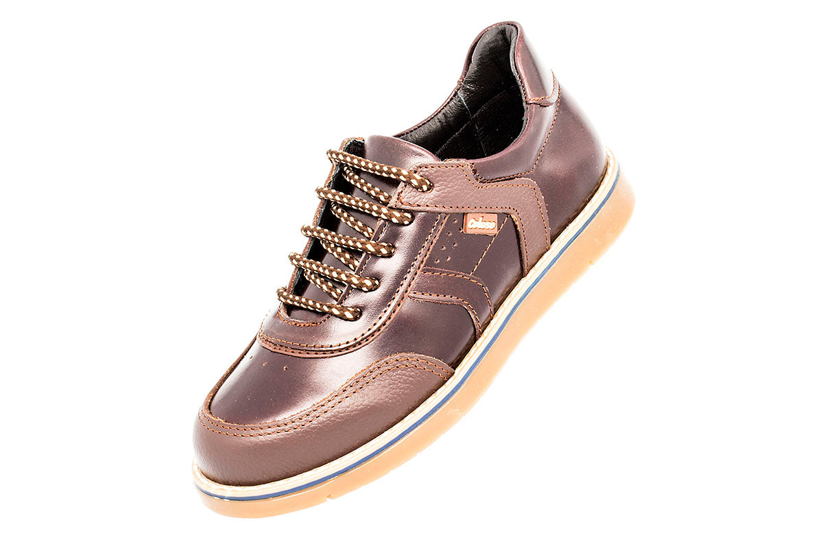 ZAPATO CASUAL NIÑO 600203 PIEL CAFE