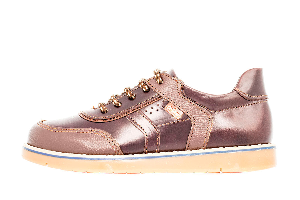 ZAPATO CASUAL NIÑO 600203 PIEL CAFE
