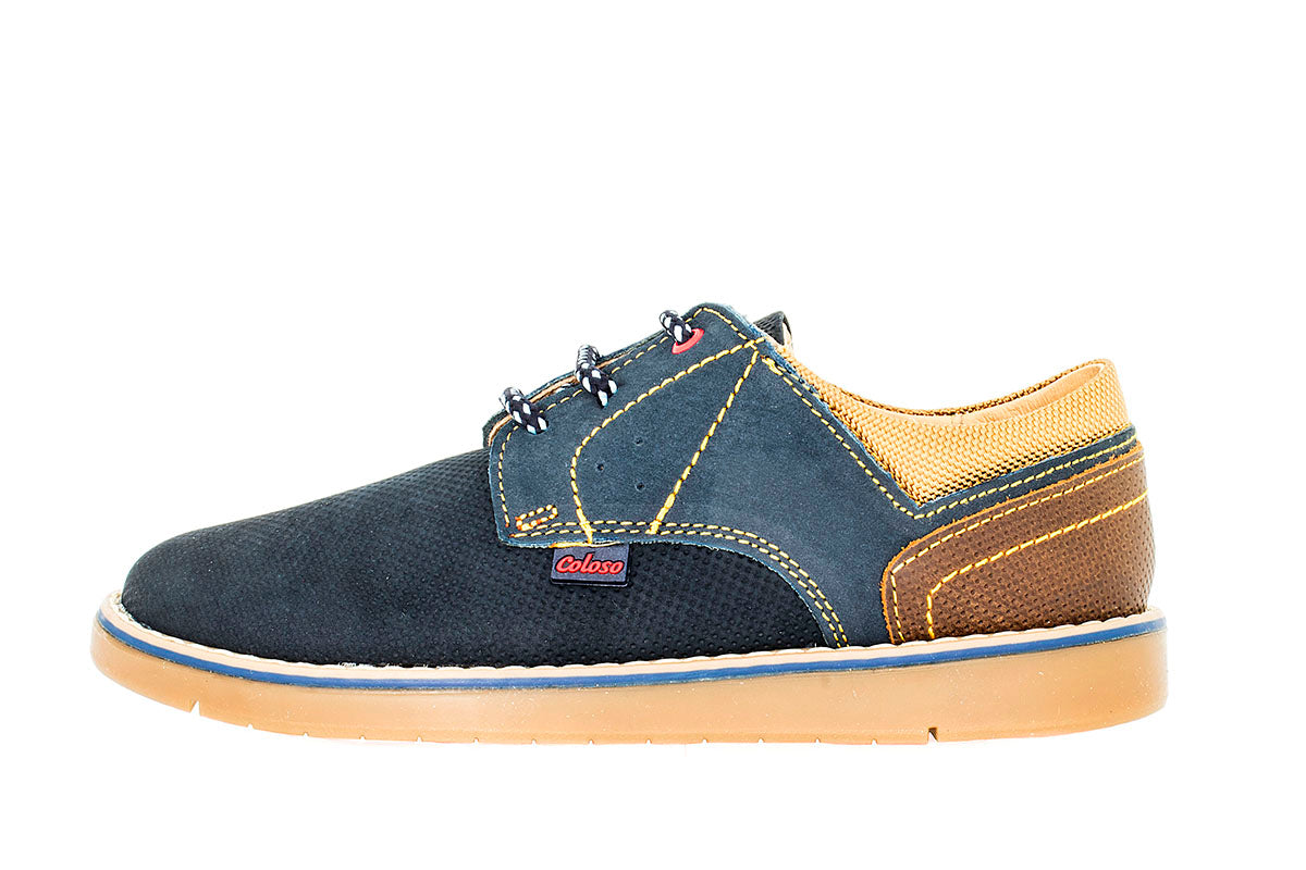 ZAPATO CASUAL NIÑO 600301 PIEL AZUL