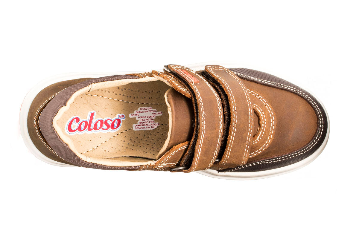 ZAPATO CASUAL NIÑO 602403 PIEL CAFE