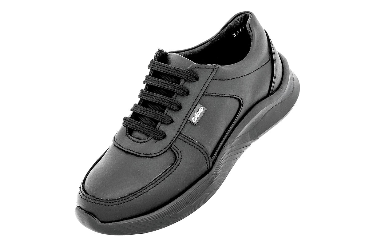 TENIS ESCOLAR PIEL NEGRA 680702 UNISEX