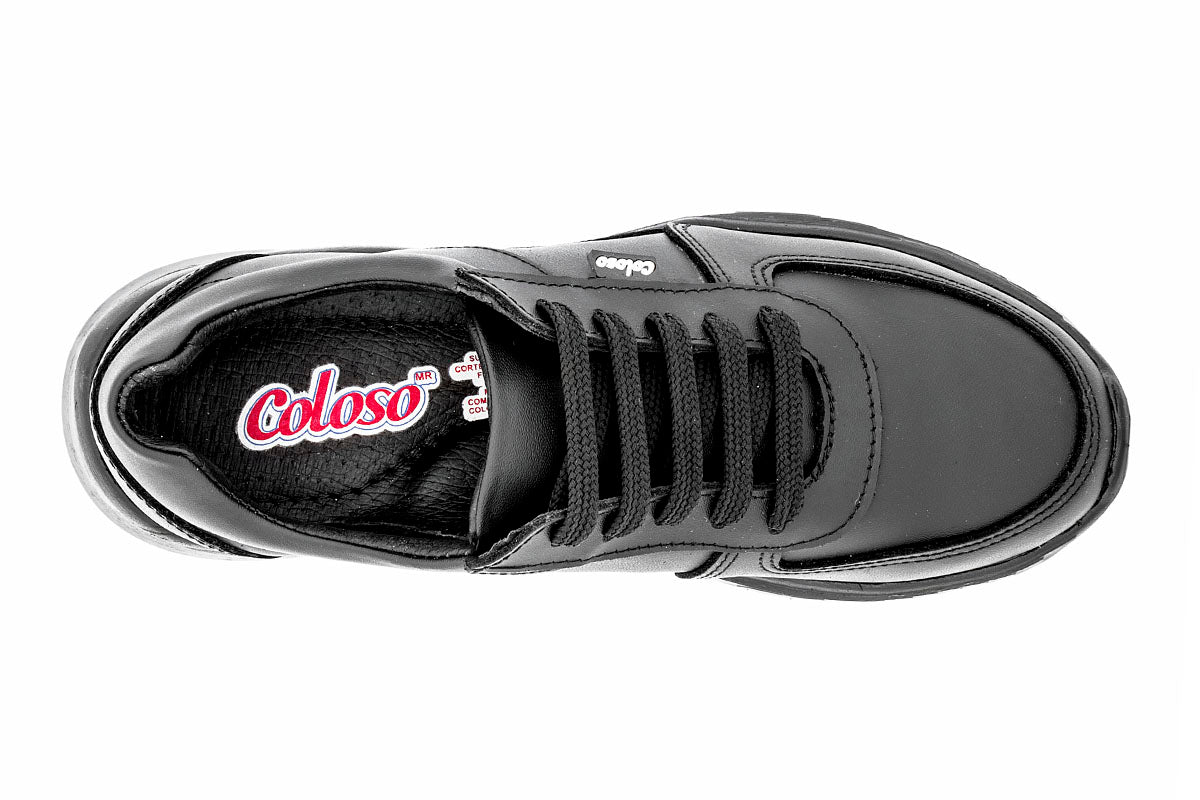 TENIS ESCOLAR PIEL NEGRA 680702 UNISEX