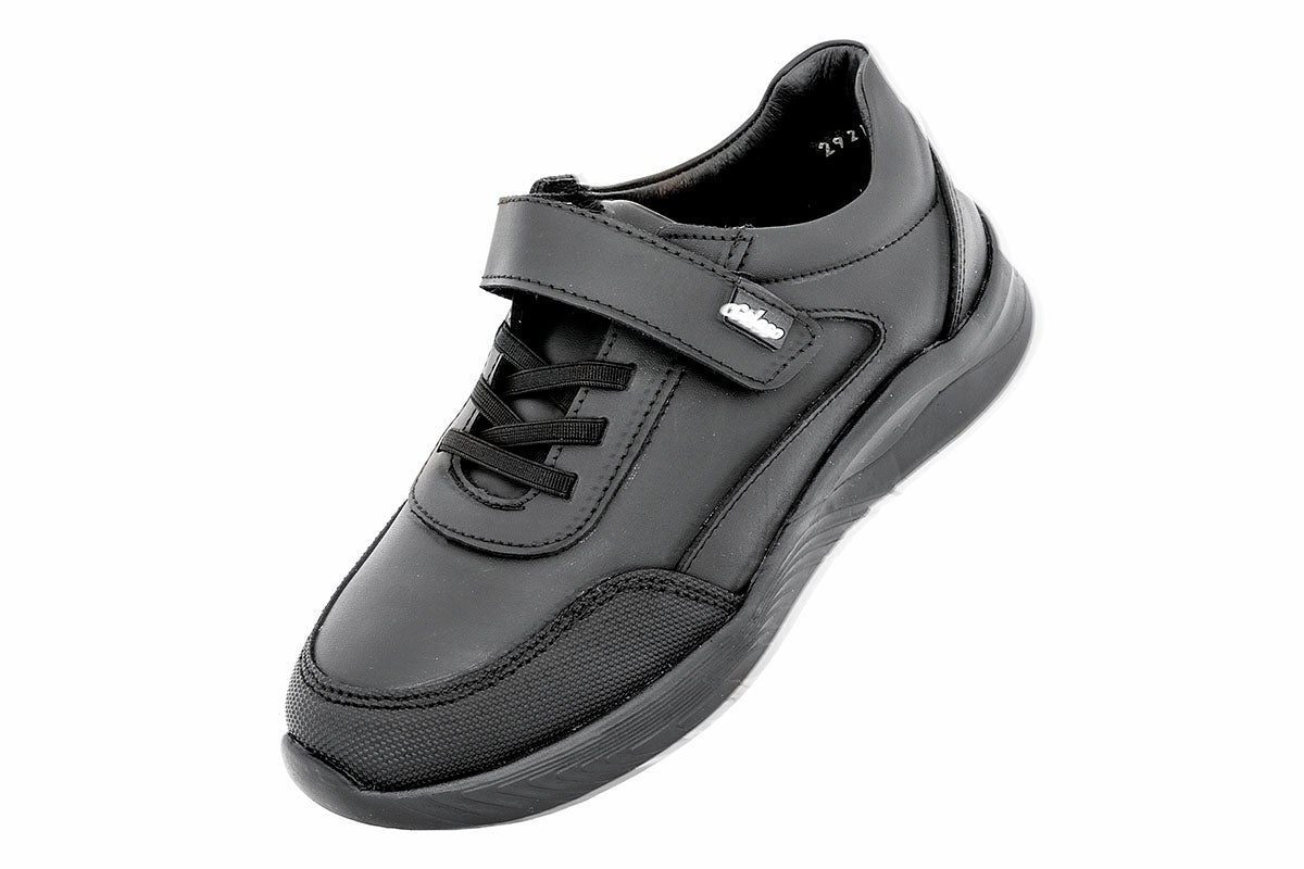 TENIS ESCOLAR PIEL NEGRA 680902 UNISEX