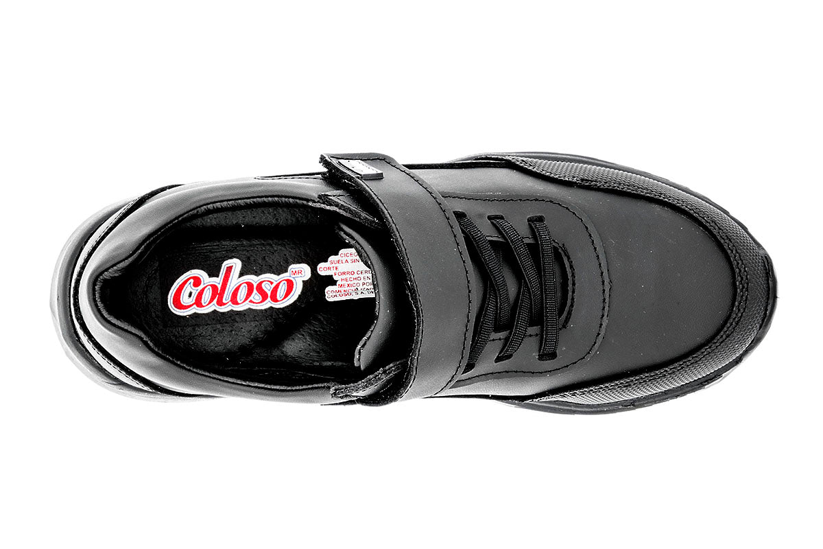 TENIS ESCOLAR PIEL NEGRA 680902 UNISEX
