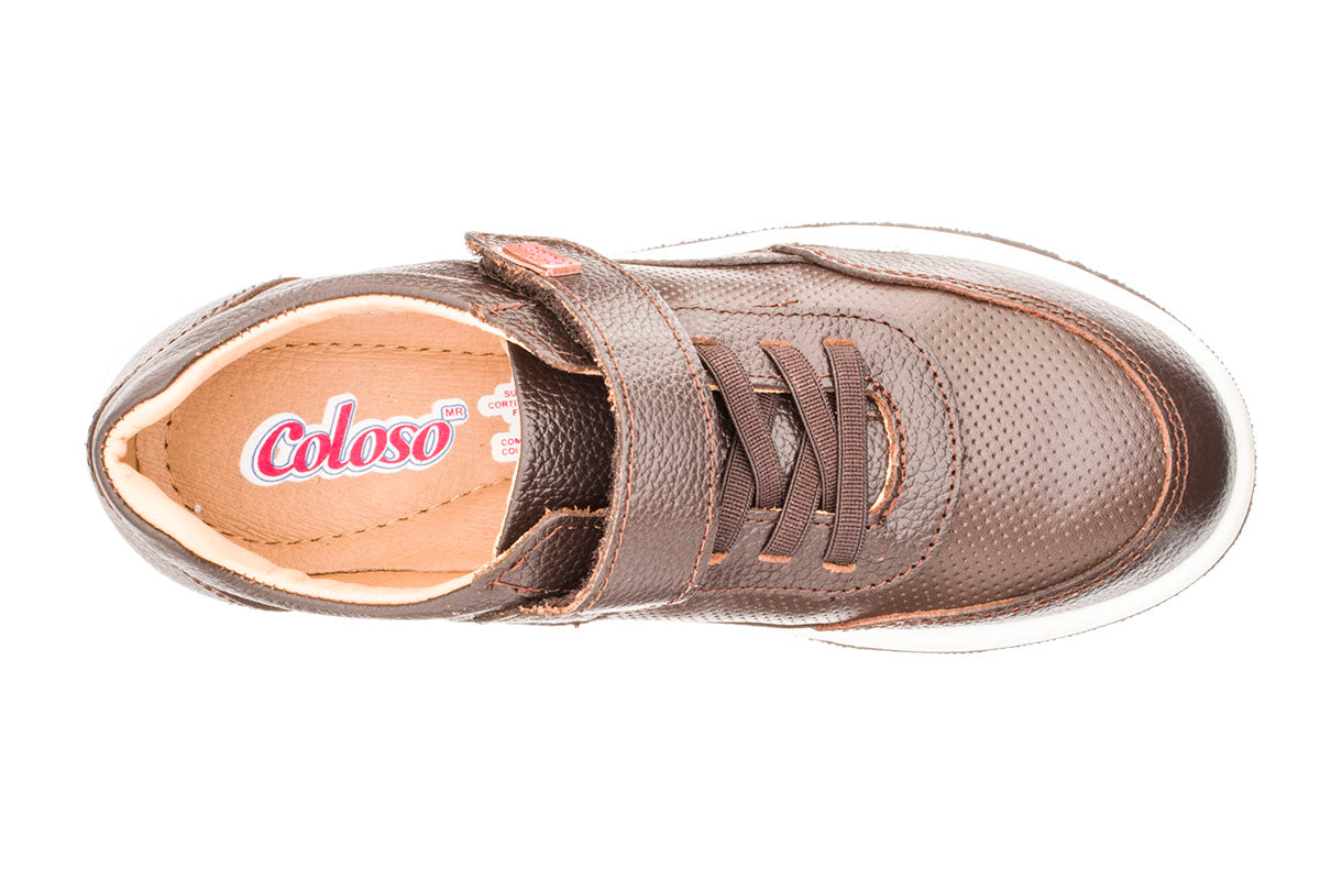 ZAPATO PARA NIÑO CASUAL 680903 PIEL CAFE