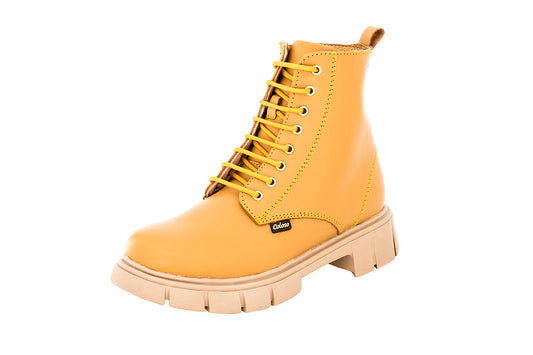 BOTA NIÑA 792509 PIEL MOSTAZA TUBO BAJO