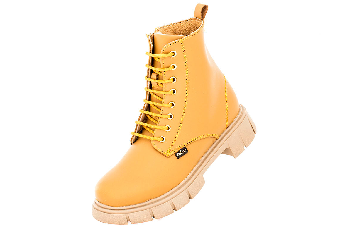 BOTA NIÑA 792509 PIEL MOSTAZA TUBO BAJO
