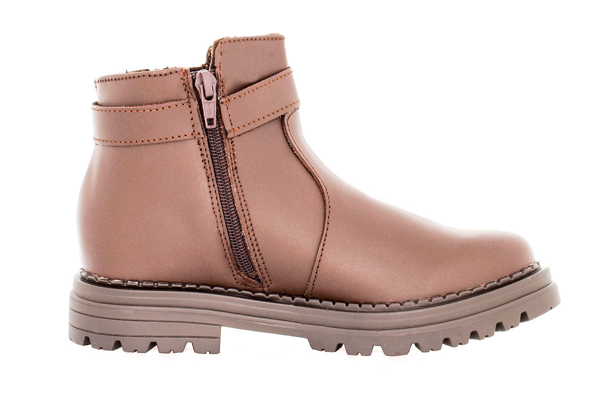 BOTA NIÑA 810912 PIEL CAFE TUBO BAJO