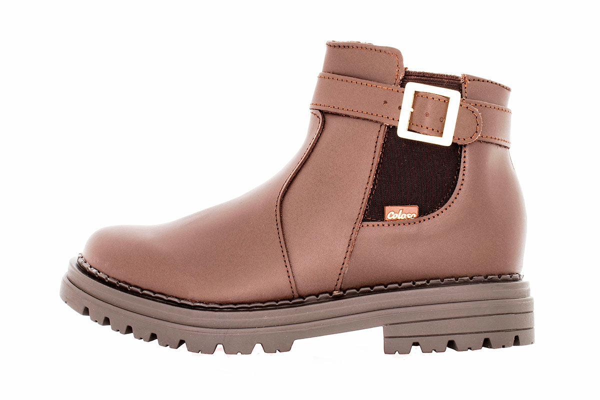 BOTA NIÑA 810912 PIEL CAFE TUBO BAJO