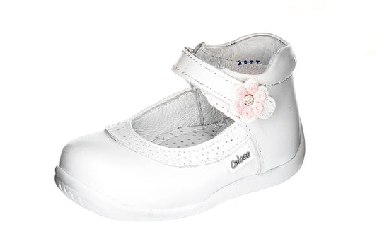 BOTITA PARA NIÑA PRIMEROS PASOS 884004 PIEL BLANCA NACARADA