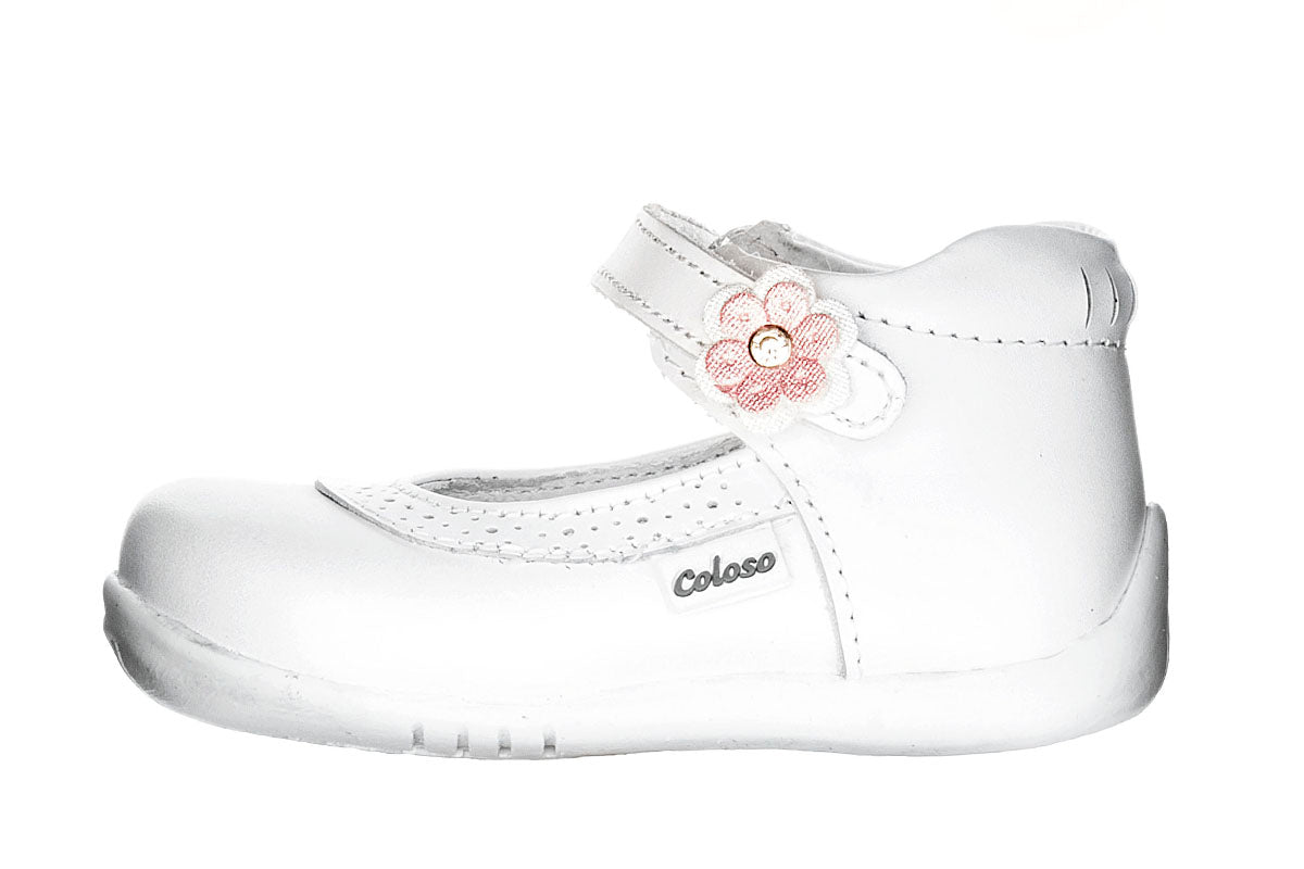 BOTITA PARA NIÑA PRIMEROS PASOS 884004 PIEL BLANCA NACARADA