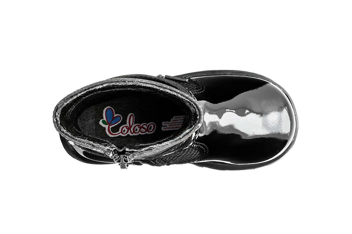 BOTA NIÑA 971704 CHAROL NEGRO TUBO BAJO