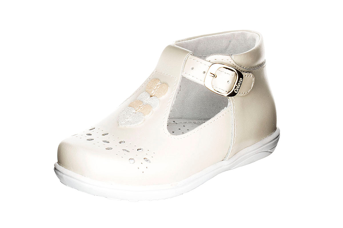 BOTITA PARA NIÑA 99601 PIEL BLANCA NACARADA