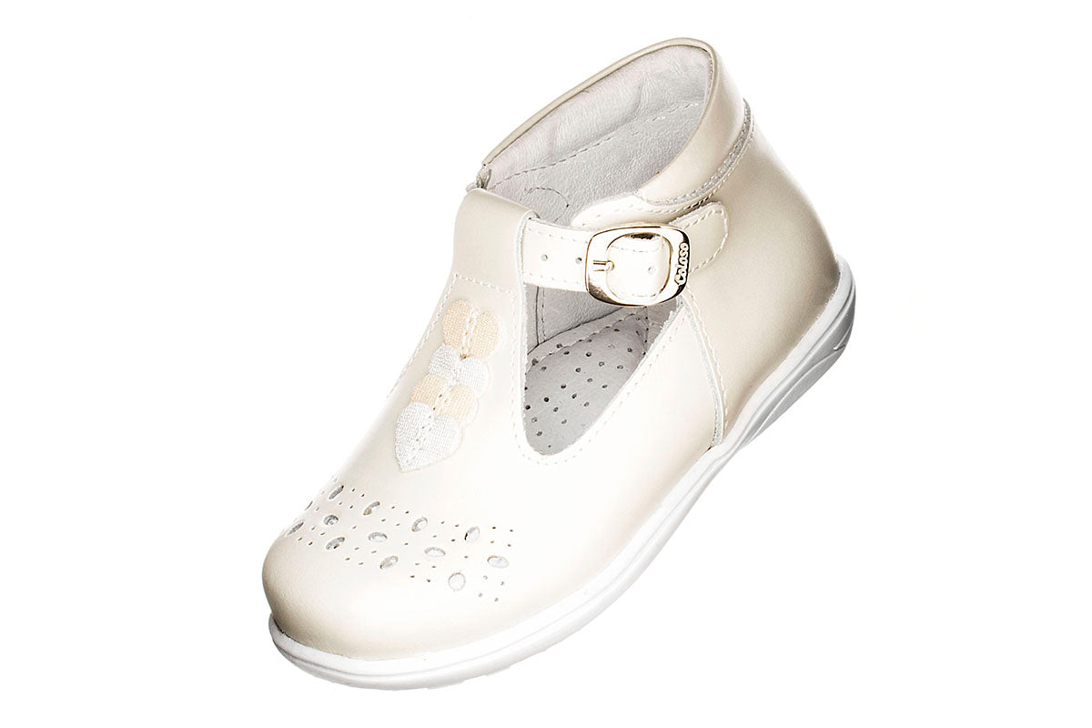 BOTITA PARA NIÑA 99601 PIEL BLANCA NACARADA