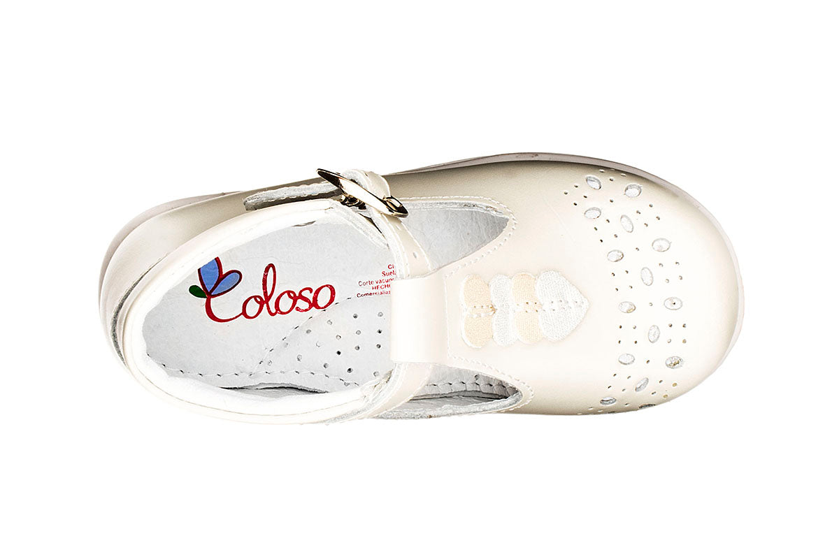 BOTITA PARA NIÑA 99601 PIEL BLANCA NACARADA