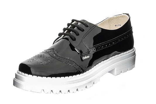 MOCAZIN NIÑA 1340104 BOTONEANO CHAROL NEGRO 🔥-20%