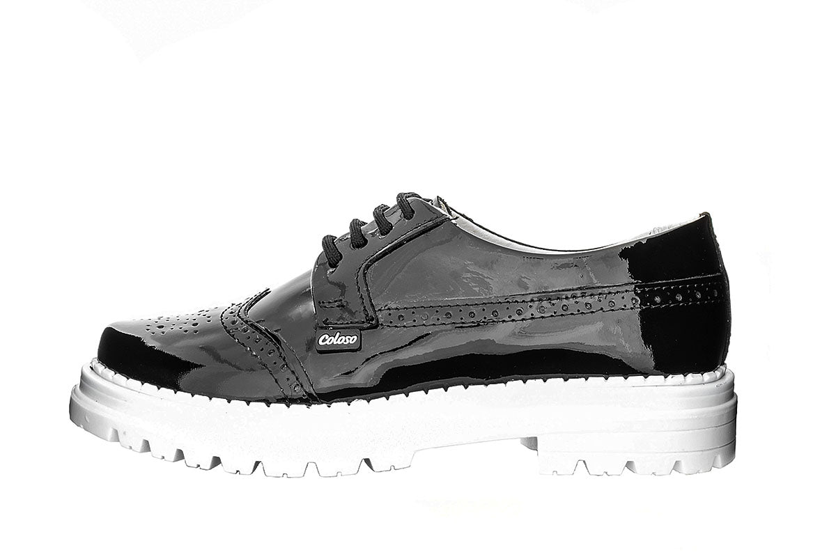 MOCAZIN NIÑA 1340104 BOTONEANO CHAROL NEGRO 🔥-20%