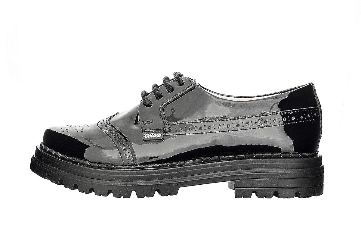 MOCAZIN BOSTONEANO NIÑA 1340105 CHAROL NEGRO 🔥-35%