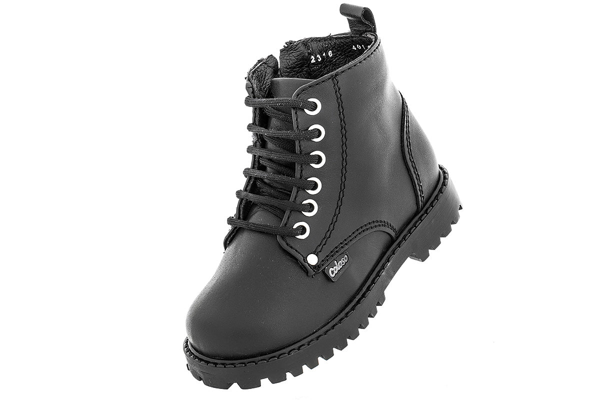 BOTA NIÑA 401102 PIEL NEGRA TUBO BAJO