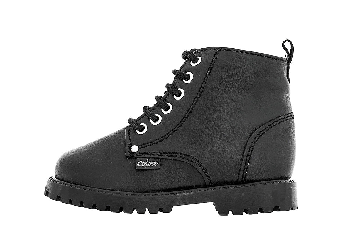 BOTA NIÑA 401102 PIEL NEGRA TUBO BAJO