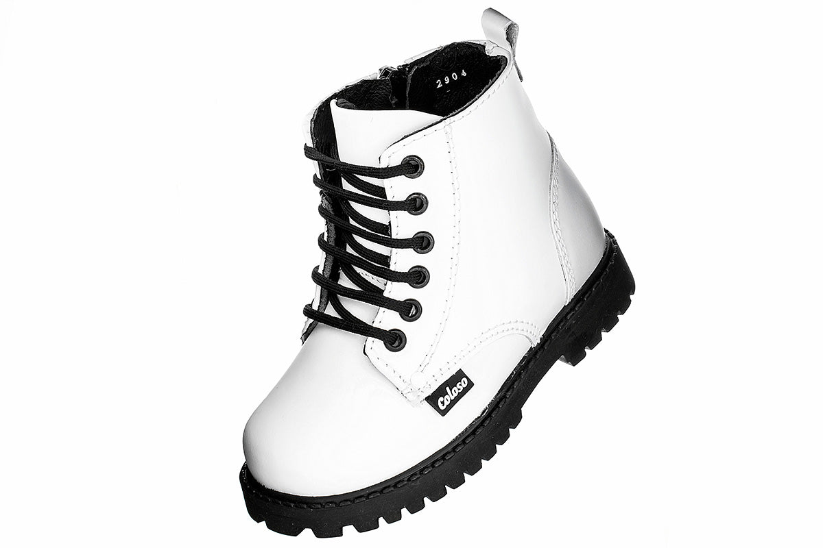 BOTA NIÑA 401103 PIEL BLANCA TUBO BAJO 🔥-35%