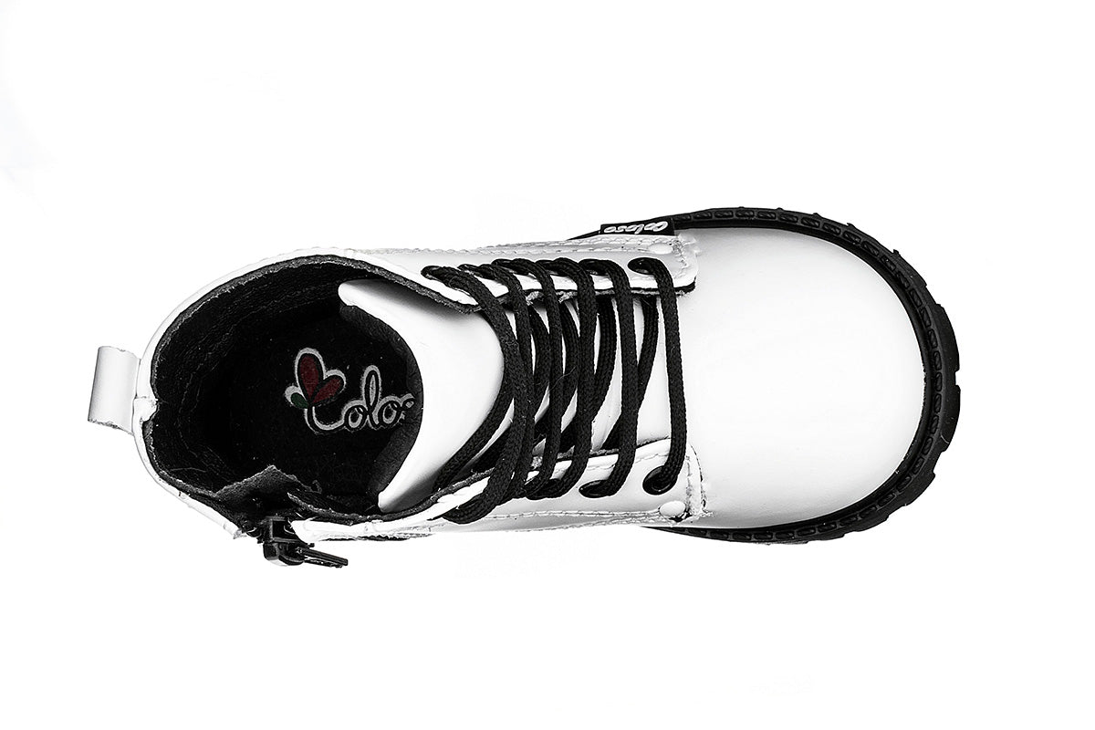 BOTA NIÑA 401103 PIEL BLANCA TUBO BAJO 🔥-35%