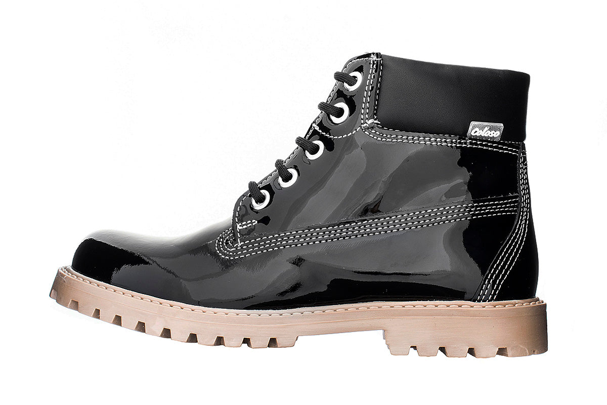 BOTA NIÑA 586004 CHAROL NEGRO TUBO BAJO 🔥-35%