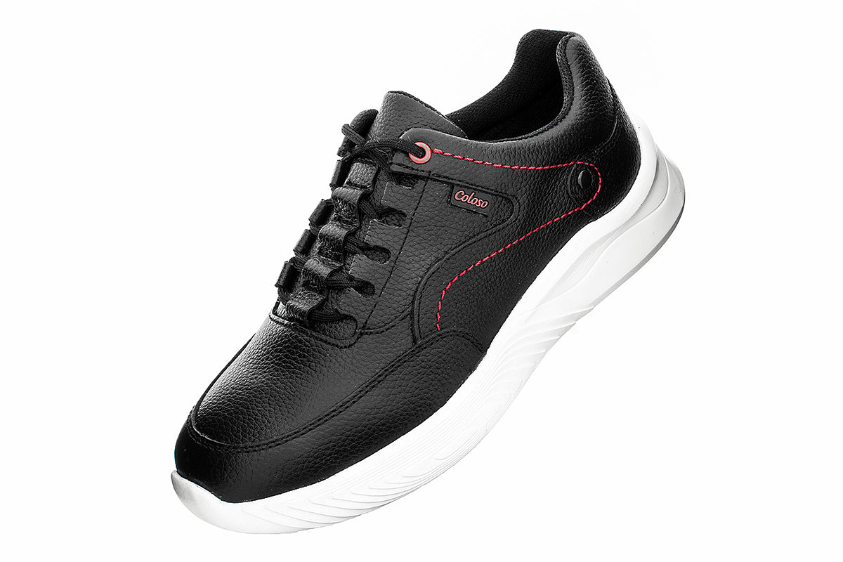 TENIS NIÑO 680003 PIEL NEGRO CASUAL