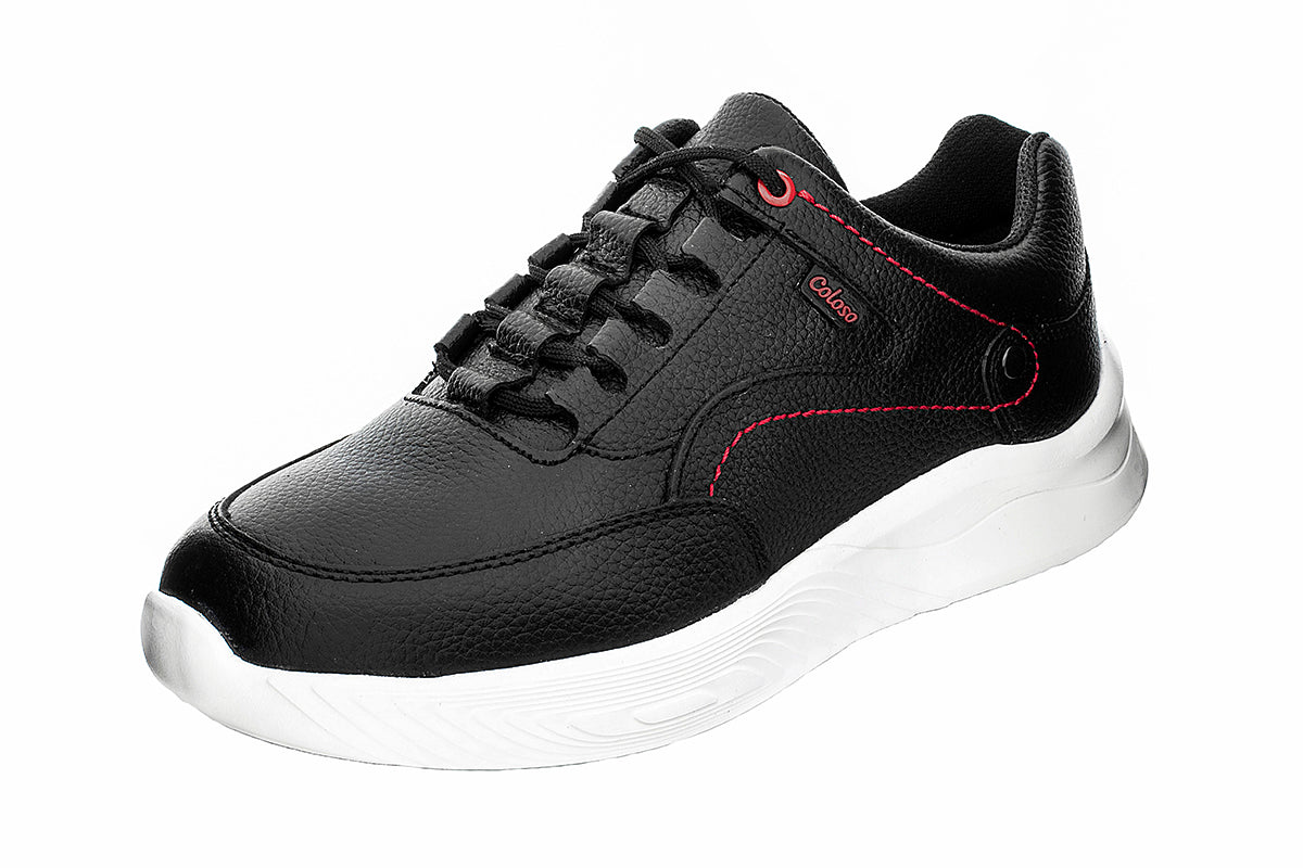 TENIS NIÑO 680003 PIEL NEGRO CASUAL