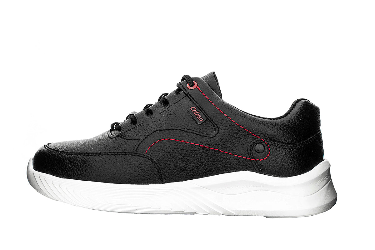 TENIS NIÑO 680003 PIEL NEGRO CASUAL