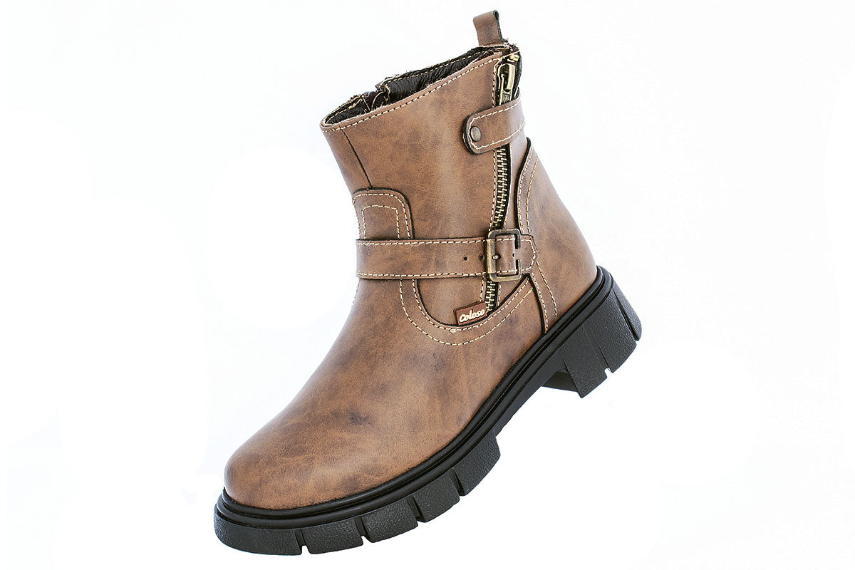 BOTA NIÑA 791004 PIEL CAFE TUBO BAJO 🔥-25%