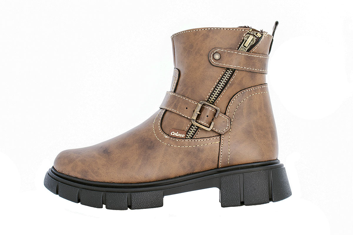 BOTA NIÑA 791004 PIEL CAFE TUBO BAJO 🔥-25%