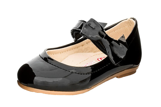 ZAPATO BALERINA PARA NIÑA 230105 CHAROL NEGRO