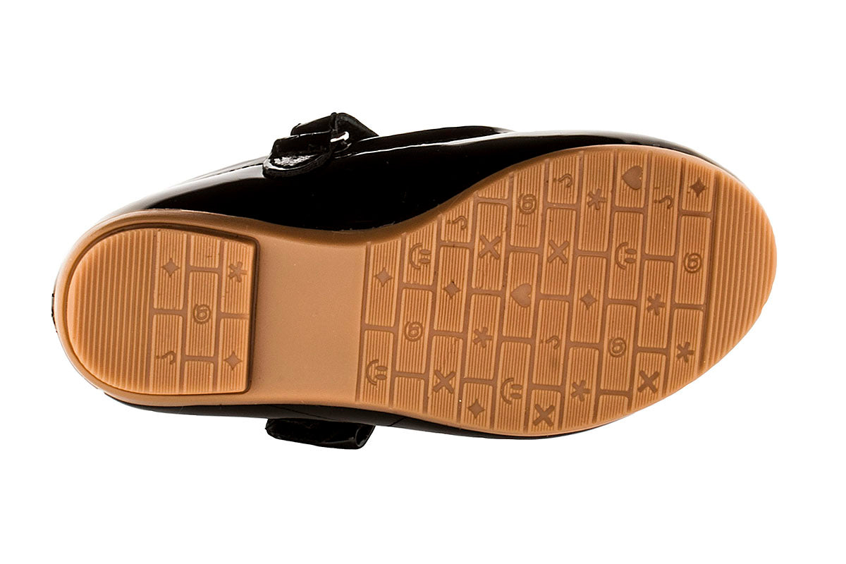 ZAPATO BALERINA PARA NIÑA 230105 CHAROL NEGRO