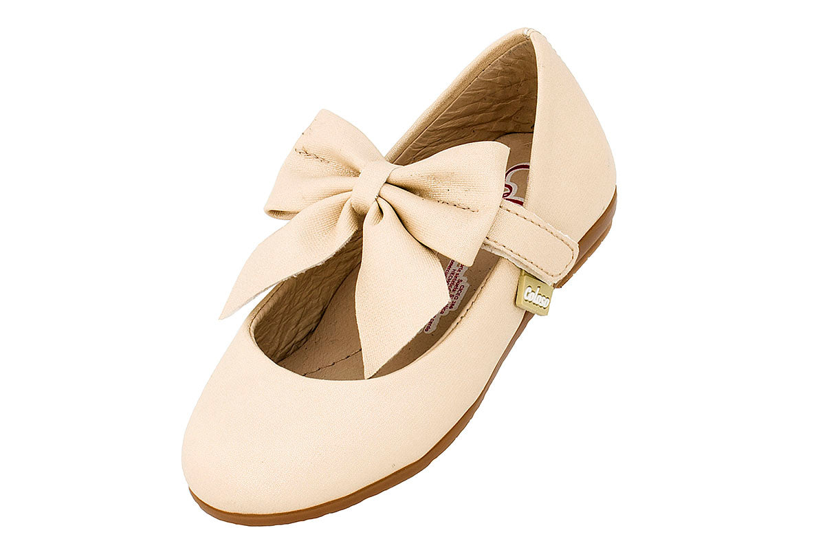 BALERINA PARA NIÑA 230201 TEXTIL BEIGE NACARADO