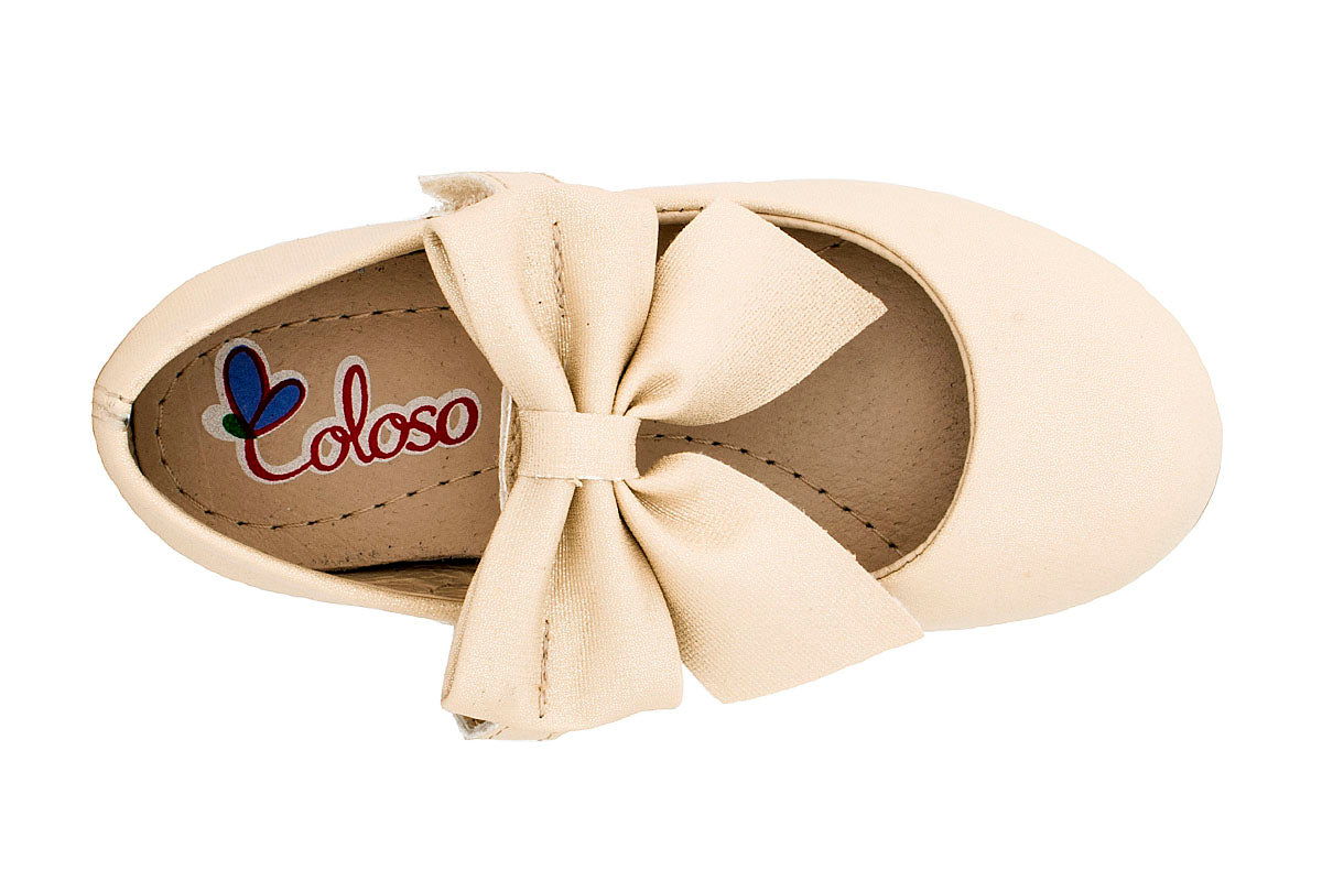 BALERINA PARA NIÑA 230201 TEXTIL BEIGE NACARADO