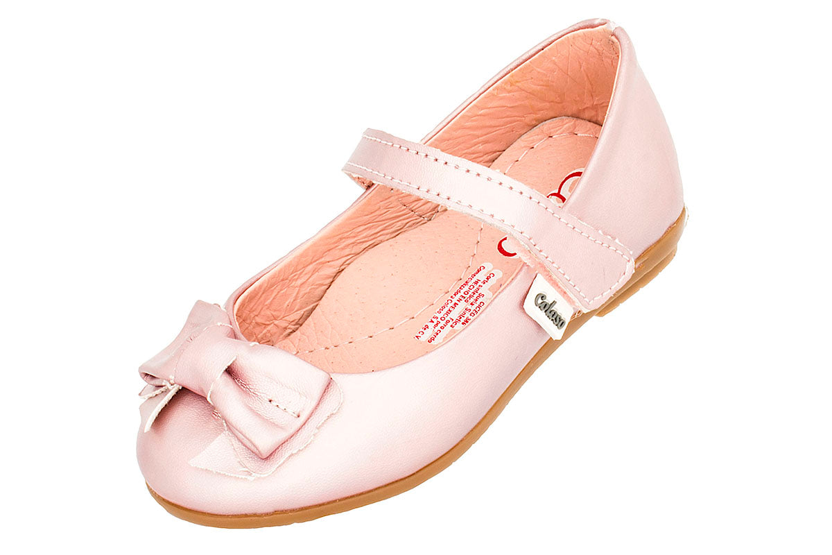 ZAPATO BALERINA PARA NIÑA 230301 NAPA METALICA ROSA