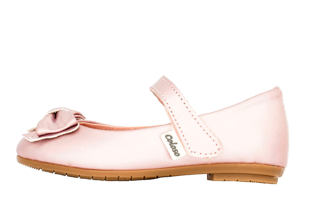 ZAPATO BALERINA PARA NIÑA 230301 NAPA METALICA ROSA