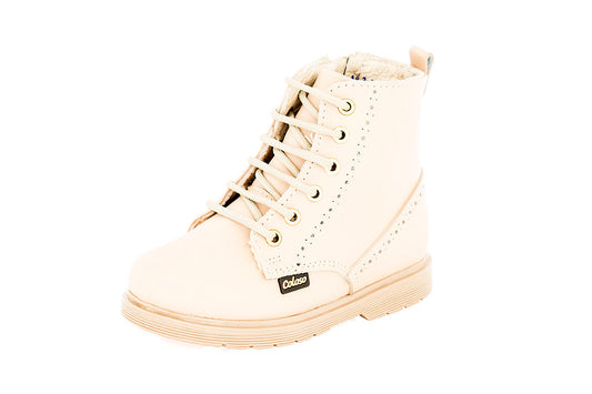 BOTA NIÑA 401705 PIEL BEIGE TUBO BAJO