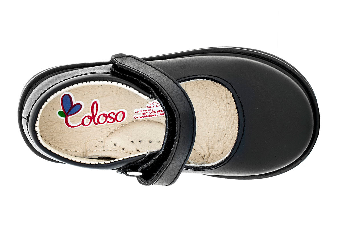 ESCOLAR PARA NIÑA 44501 PIEL NEGRA