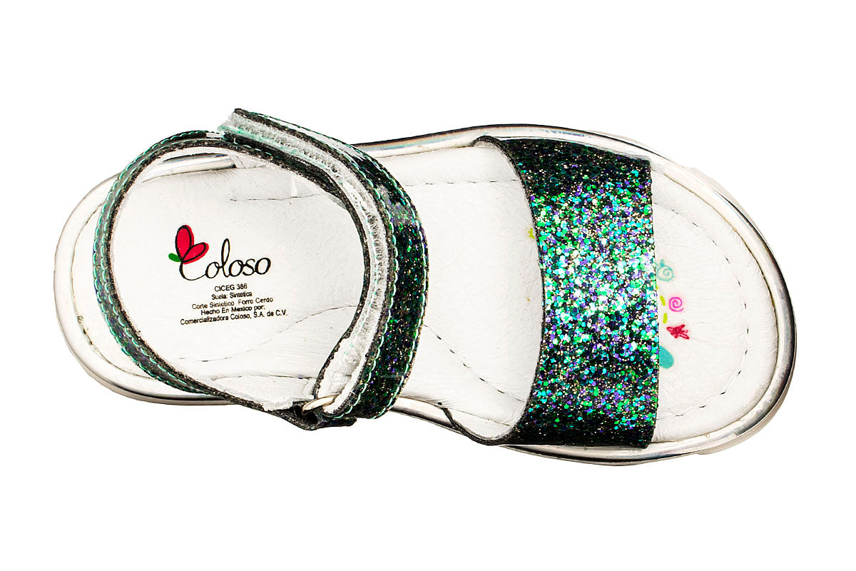 SANDALIA PARA NIÑA 505002 GLITTER VERDE